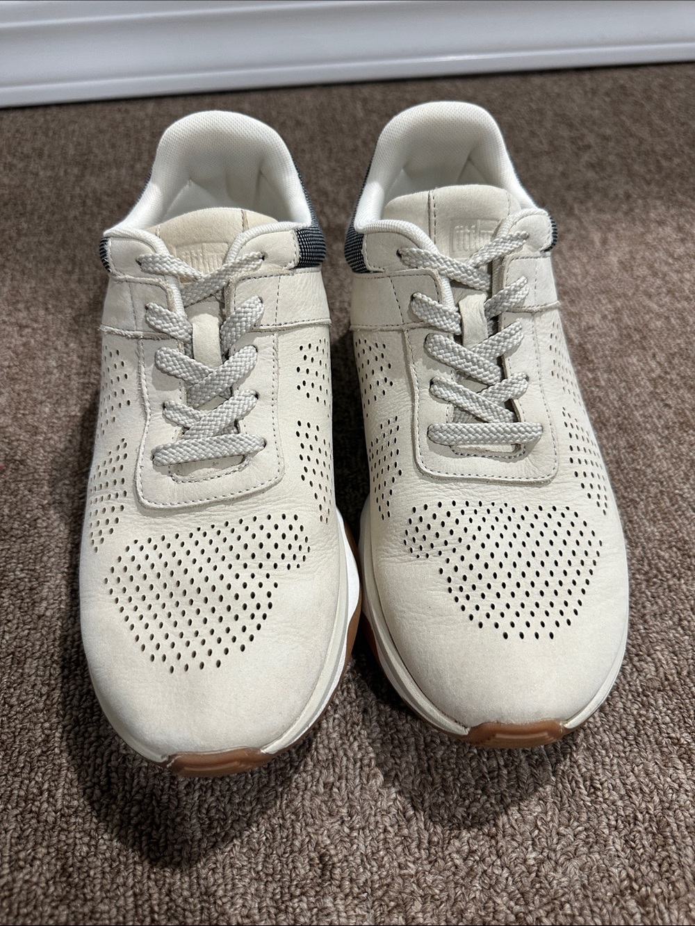 Fitflop Women's Perforated Sneakers - Cream with Tan Accents